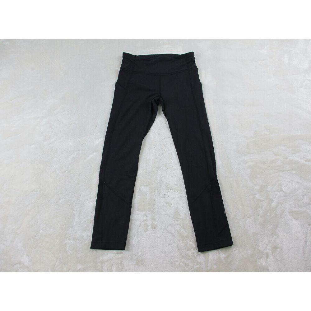 Lululemon Pants Womens 2‎ Black Capri Leggings Gym Yoga Workout Ladies*